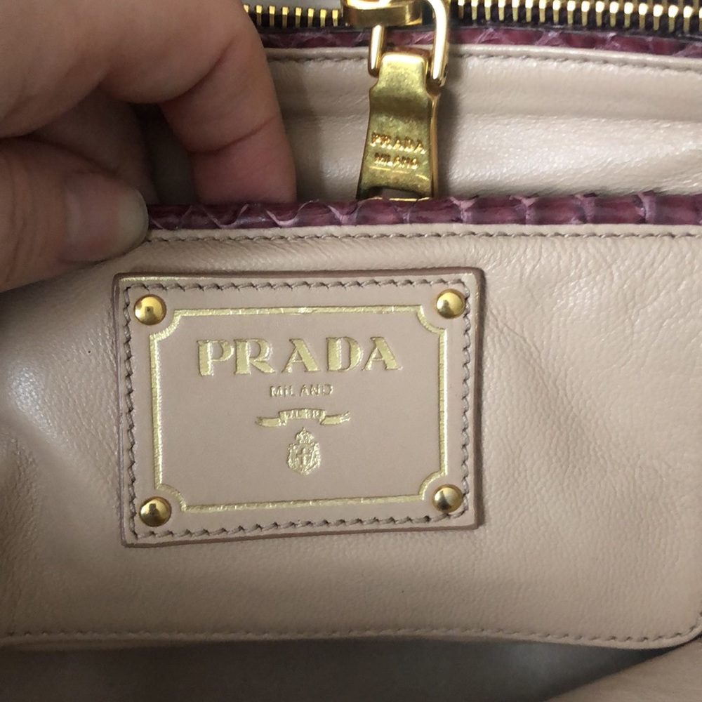PRADA Purple Snakeskin Bauletto BL0756 Satchel Purse Bag - Picture 13 of 16